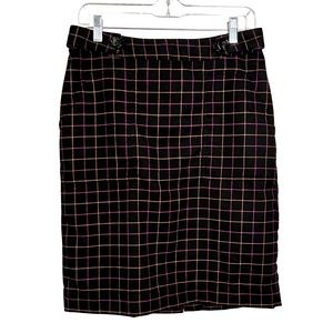 Merona Plaid Pencil Skirt Knee Length Black & Pink
